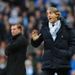 Roberto Mancini shouted instructions before the half-time break arrived with the score 1-1.