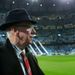 Manchester United legend Sir Bobby Charlton looks around the Santiago Bernabeu before kick-off