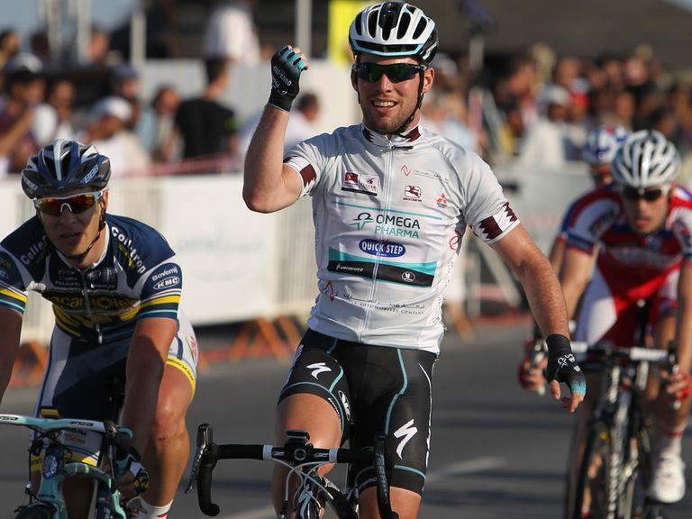 Mark Cavendish enjoys his victory on Wednesday.