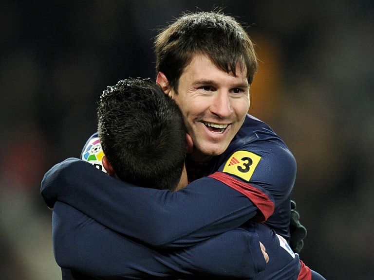 David Villa and Lionel Messi still get on.