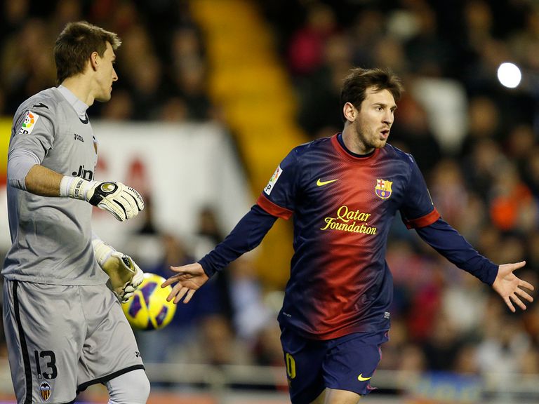 Messi celebrates after netting from the penalty spot