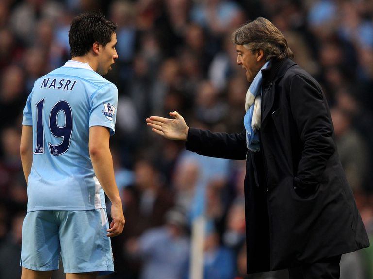 Samir Nasri: Frustrates his Manchester City manager Roberto Mancini