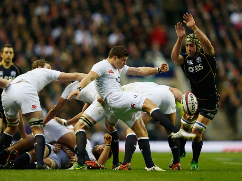 Kicking on: Ben Youngs boots downfield