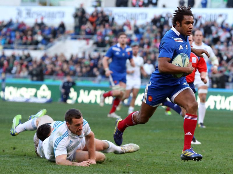 Fall guy: Benjamin Fall breaks clear to score a second try for the visitors