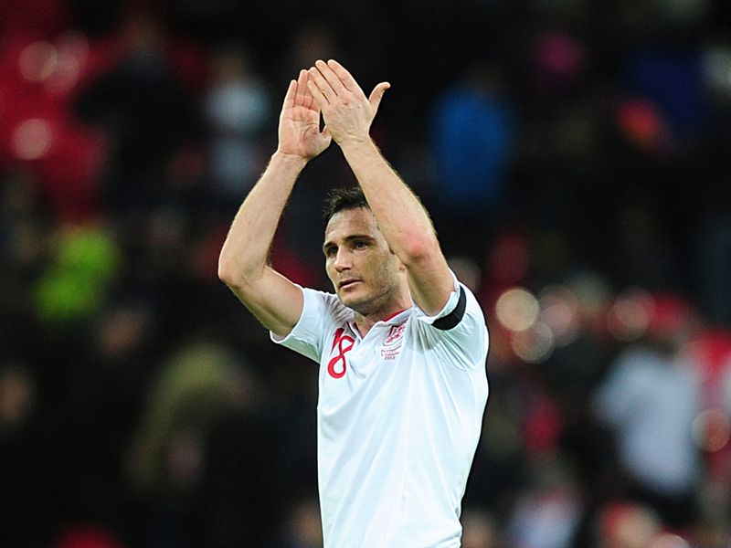 Lampard applauds the fans following England's impressive 2-1 victory over Brazil