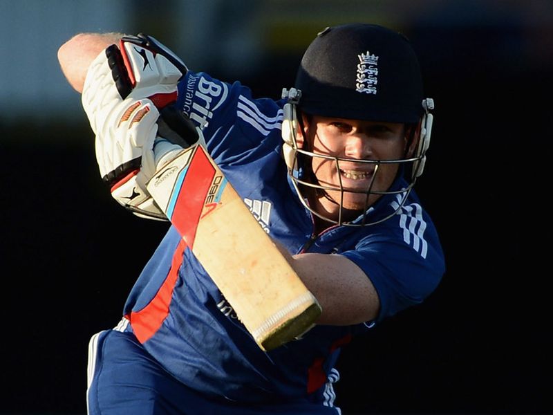 Eoin Morgan top-scored with 46 off 26 balls before falling to Hira.