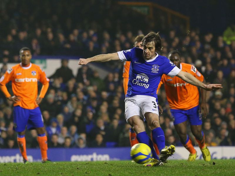 Leighton Baines doubles Everton's advantage from the penalty spot