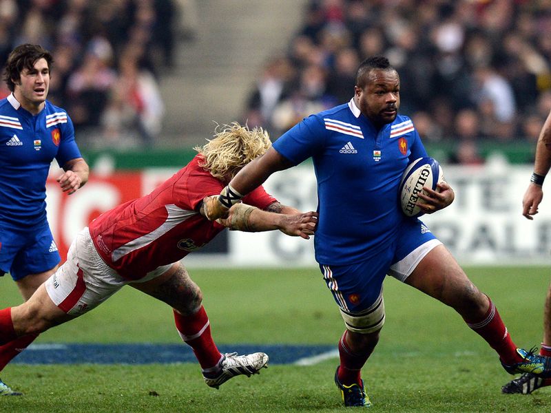 Breaking through: French center Mathieu Bastareaud spots a gap