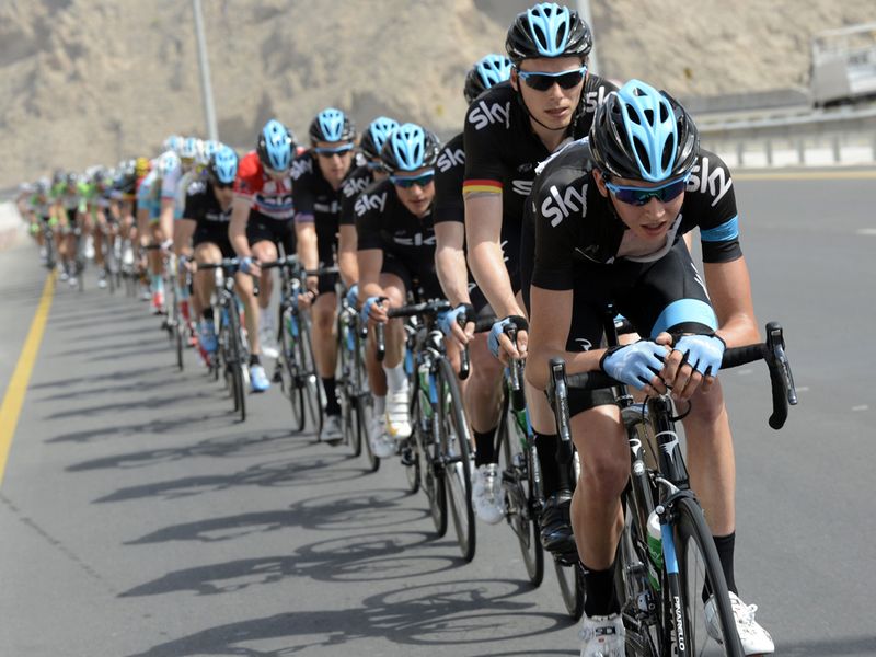 Dombrowski was impressive in his first race as he paced the team up to and over the first climb