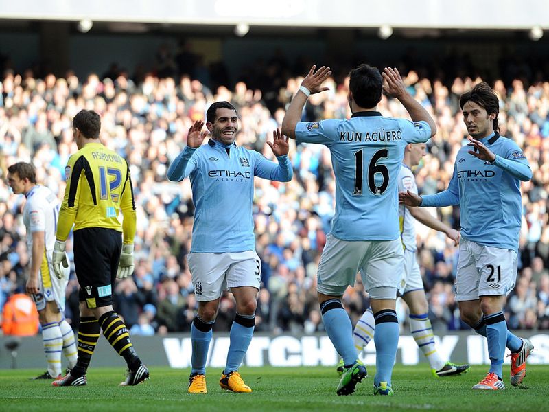 Carlos Tevez put City 3-0 up.