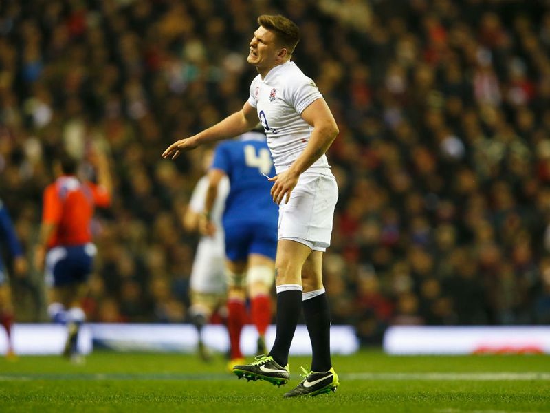 Owen Farrell was forced off by injury in the second half