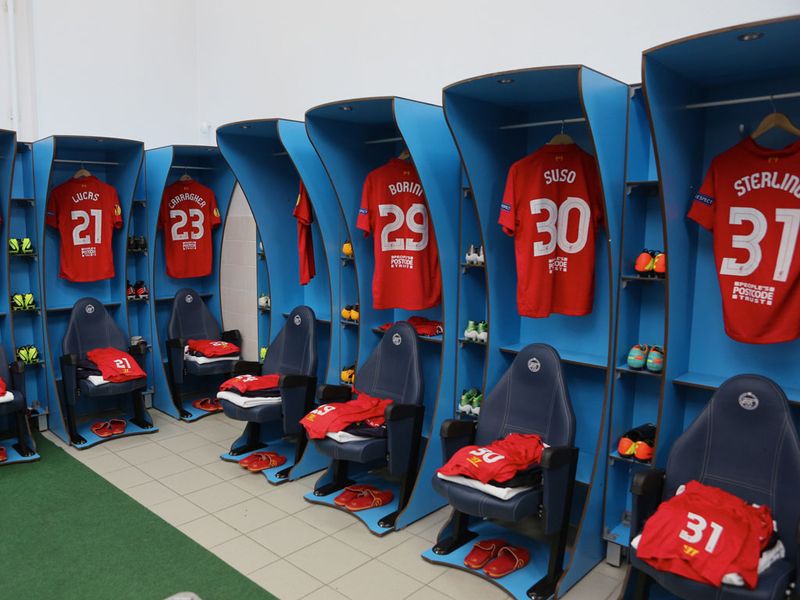 The Liverpool kit in the away changing room at Zenit St Petersburg
