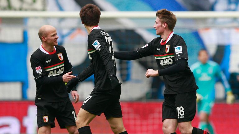 Callsen Bracker (r) scored the decisive goal in Hamburg