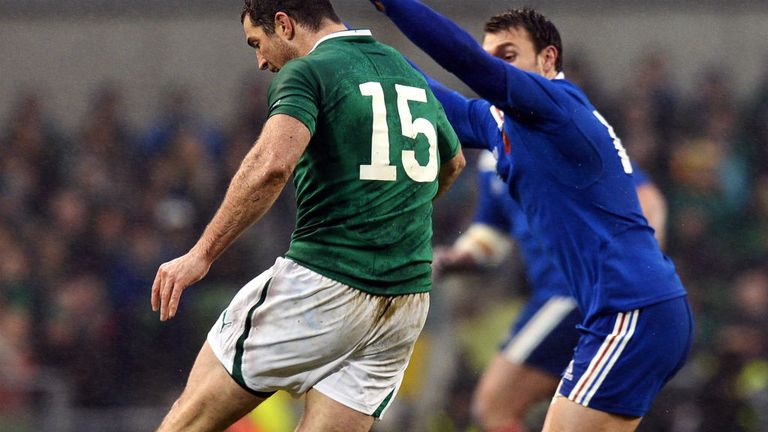 Rob Kearney: In action against France for an Ireland side in a three-way battle to avoid the wooden spoon
