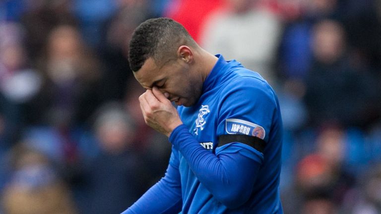 Kane Hemmings: Reacts after missing a chance at Ibrox