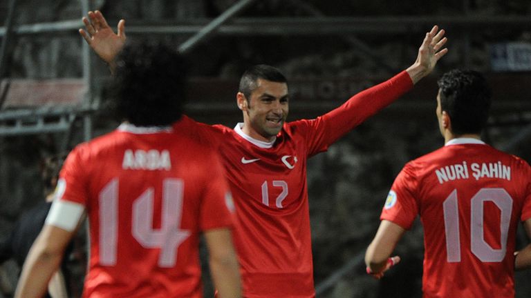 Burak Yilmaz: Celebrates after scoring against Andorra
