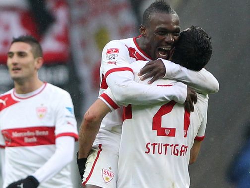 Celebrations for Stuttgart at Frankfurt.