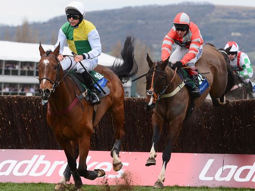 Carrickboy (left) sprang a 50/1 surprise on day three