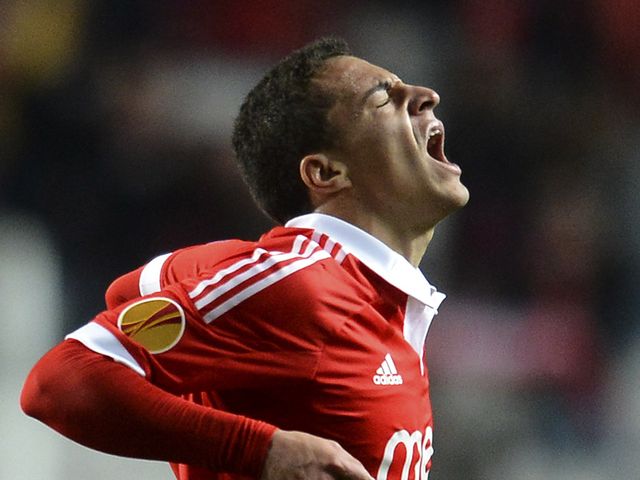 Rodrigo celebrates his goal for Benfica
