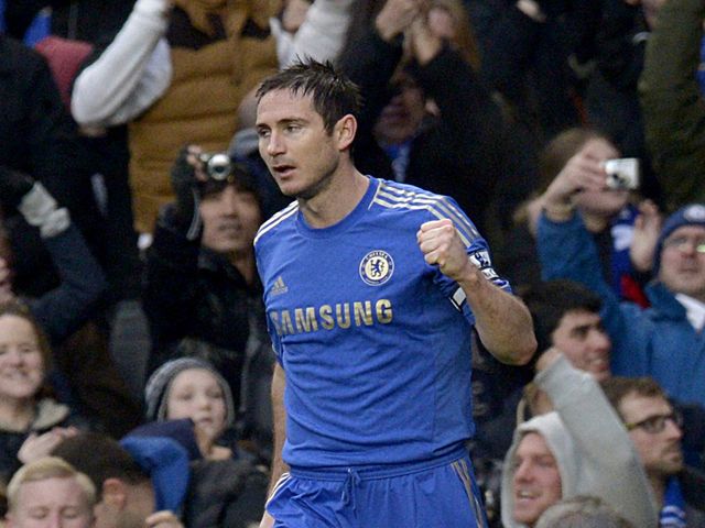 Frank Lampard celebrates scoring Chelsea's opening goal
