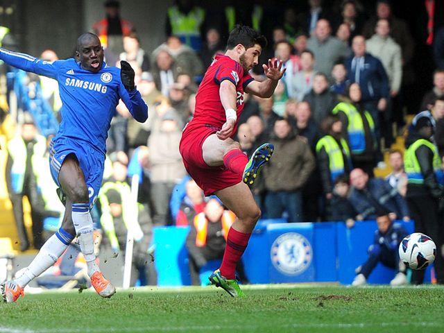 Demba Ba opens the scoring for Chelsea