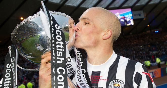 Jim Goodwin with the Scottish League Cup