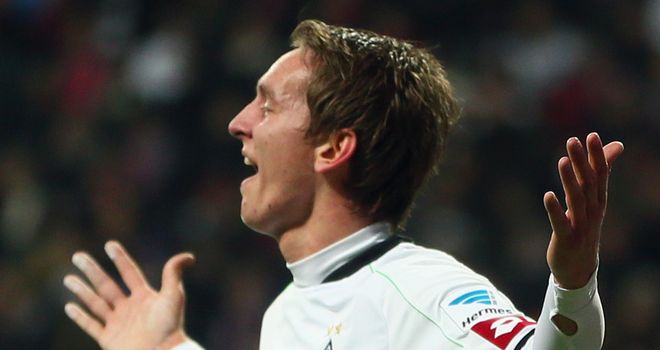 Luuk de Jong celebrates scoring the only goal