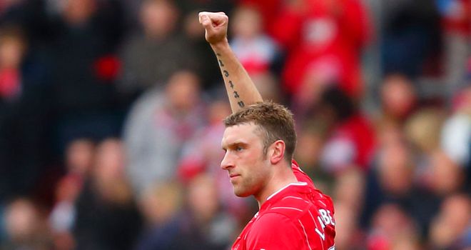 Rickie Lambert: Southampton striker celebrates after scoring second goal