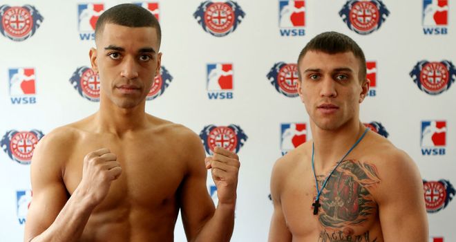 Sam Maxwell (left): Brit was beaten on points by Vasyl Lomachenko (right)