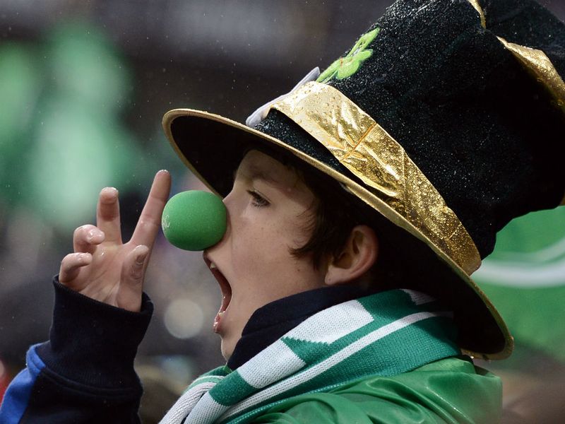 Go on! A young fan roars Ireland on