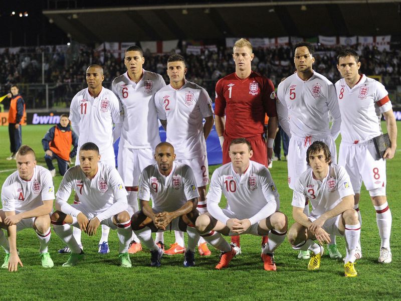 England line up ahead of their Group H clash with San Marino with Frank Lampard acting as captain in Steven Gerrard's absence.