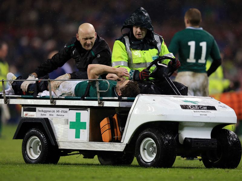 Injury blow: Eoin Reddan of Ireland is stretchered off