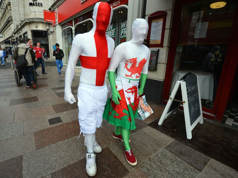 Fancy that: The fans are all dressed up ahead of the big clash