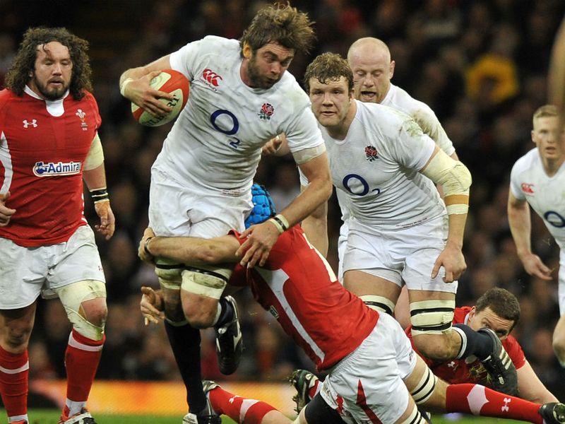 No way out: Lock Geoff Parling is held up...