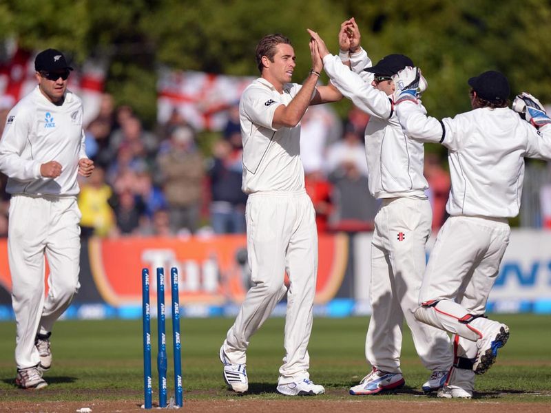 ...as Tim Southee struck in the third over.