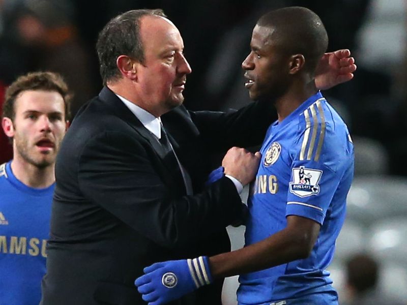 Chelsea interim boss Rafa Benitez congratulates Ramires as the holders earn a deserved replay at Old Trafford