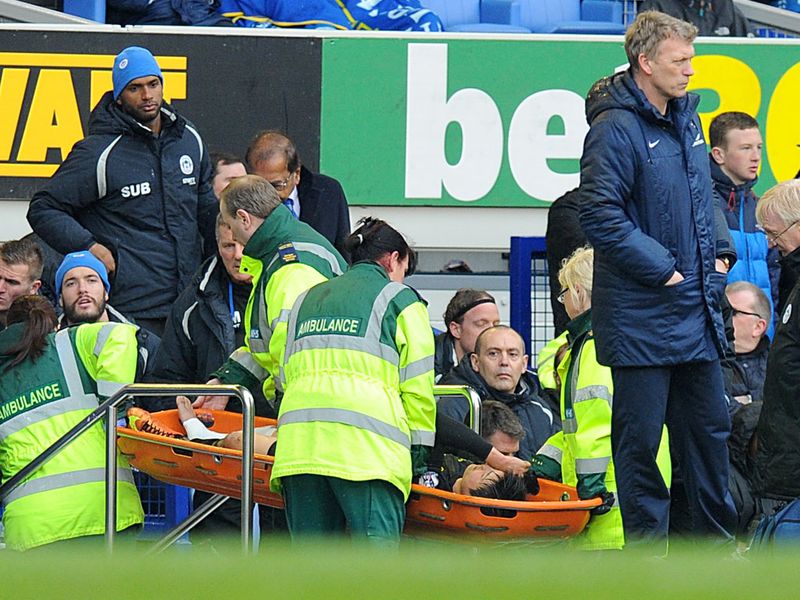 Ryo Miyaichi's run of bad luck continues as he is stretchered off