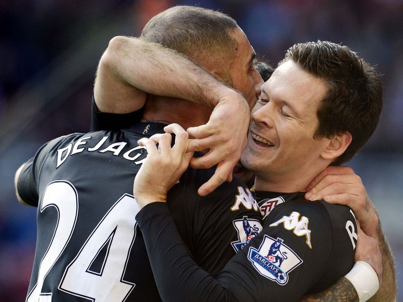Sascha Riether celebrates doubling Fulham's lead at Sunderland