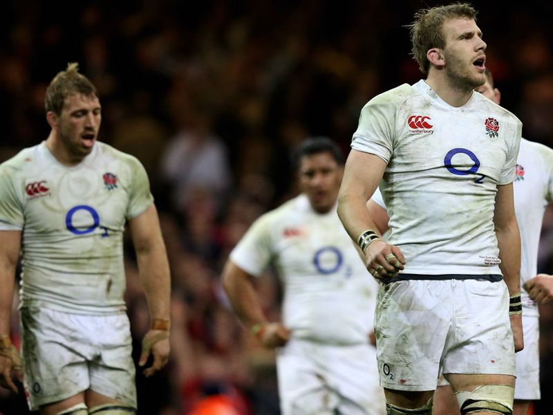 Utter dejection: Tom Croft and teammates look just about beaten