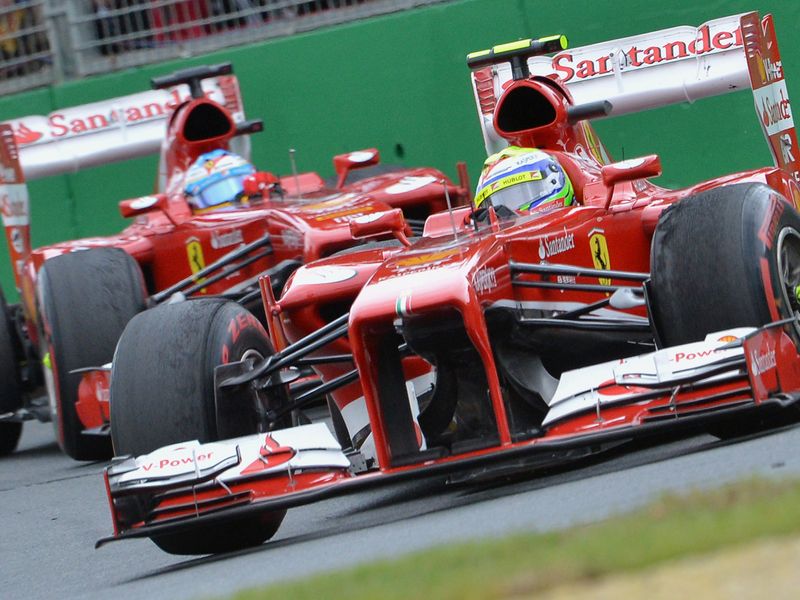 Felipe Massa leads Fernando Alonso
