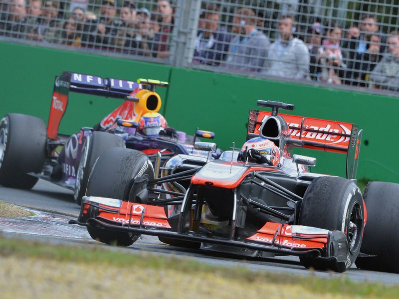 Jenson Button leads Mark Webber
