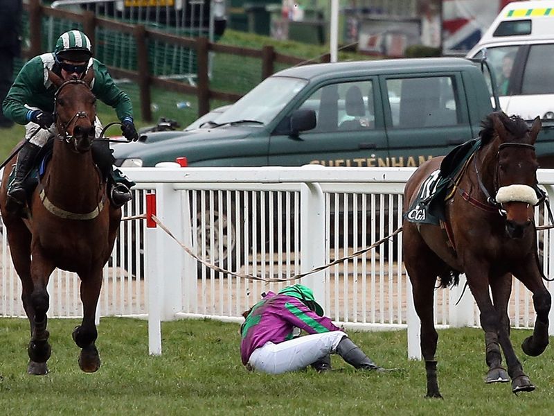 Oscar Delta unships Jane Mangan to leave Salsify clear in the Foxhunter Chase