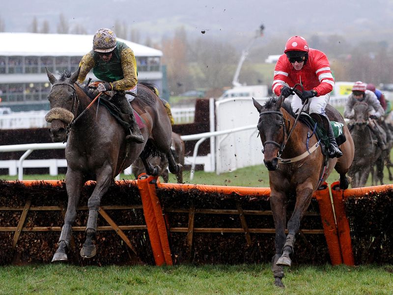 Ted Veale gets the better of Tennis Cap in the County Hurdle
