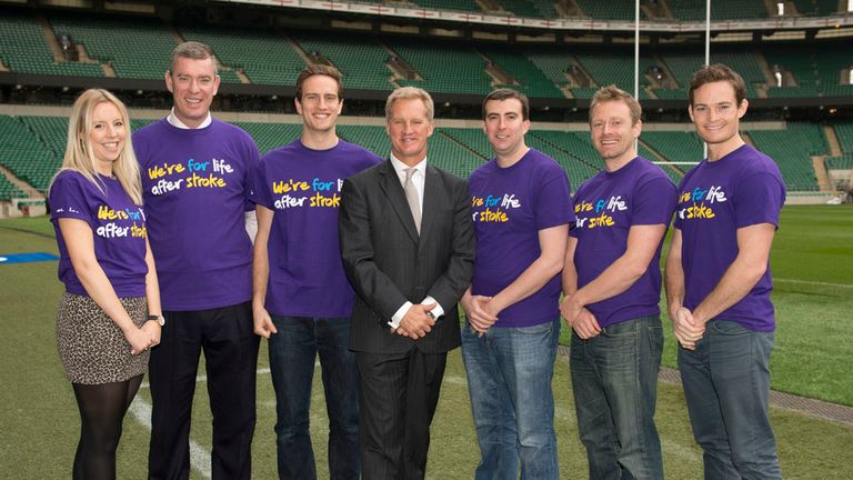 Team Sky For Stroke: Michael Lynagh and the team at Twickenham