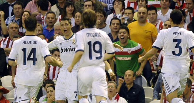 Cristiano Ronaldo celebrates against Athletic Bilbao