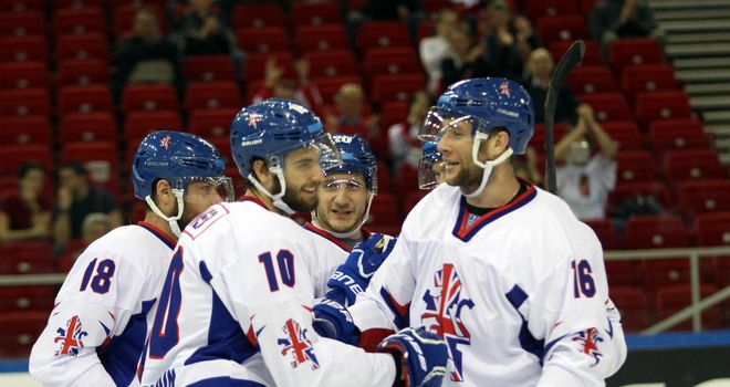 Great Britain celebrate Robert Farmer's goal (picture credit: Diane Davey)