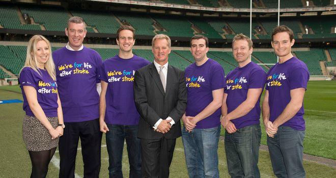 Team Sky For Stroke: Michael Lynagh and the team at Twickenham