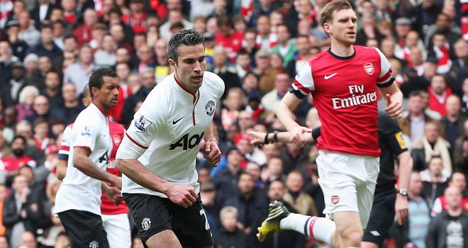 Robin van Persie: Scored from the penalty spot in the first half against former club Arsenal