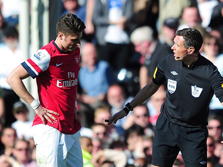 Olivier Giroud: Was sent off against Fulham