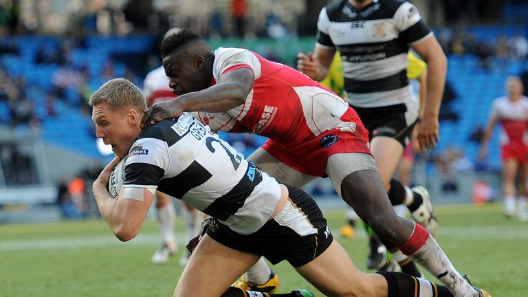 Chris Green scoring the controversial late try in Hull FC's derby win